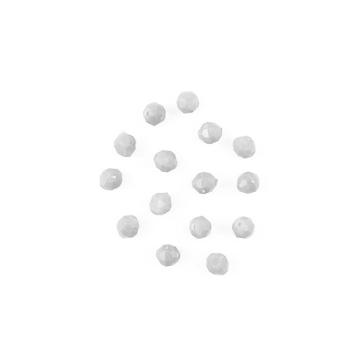 8mm Faceted Plastic Beads Opague White Bulk 1,000 Pieces - artcovecrafts.com