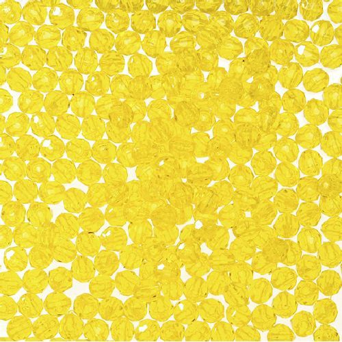 8mm Faceted Plastic Beads Transparent Acid Yellow Bulk 1,000 Pieces - artcovecrafts.com