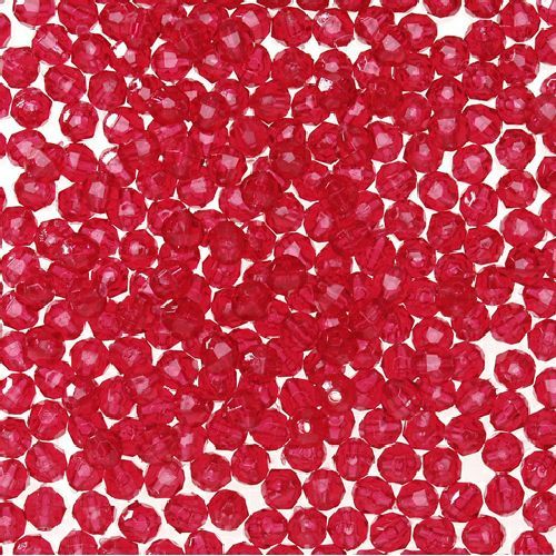 8mm Faceted Plastic Beads Transparent Christmas Red Bulk 1,000 Pieces - artcovecrafts.com