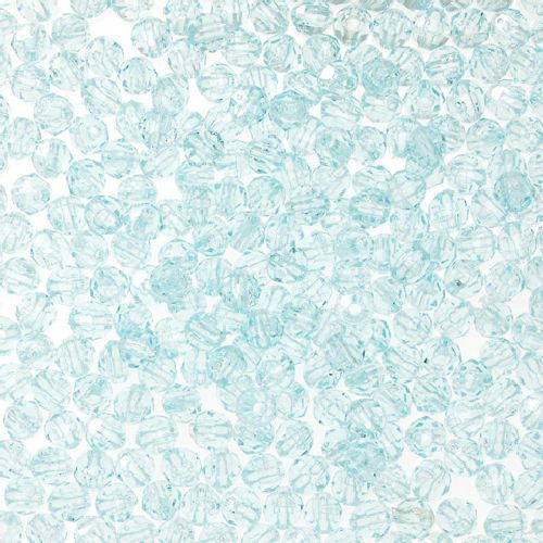 8mm Faceted Plastic Beads Transparent Light Aqua Bulk 1,000 Pieces - artcovecrafts.com