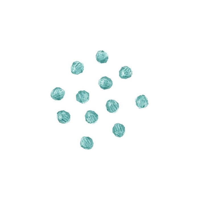 8mm Faceted Plastic Beads Transparent Light Aqua Bulk 1,000 Pieces - artcovecrafts.com