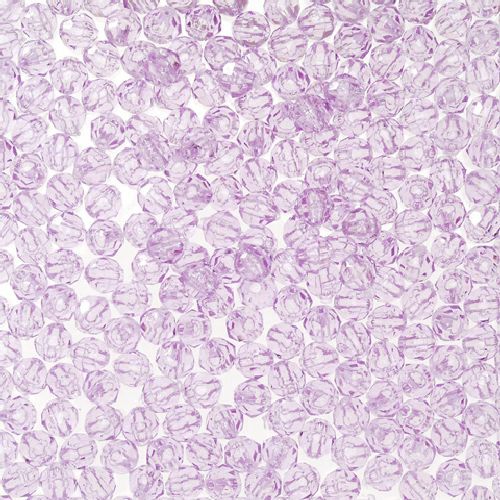 8mm Faceted Plastic Beads Transparent Lt Amethyst Bulk 1,000 Pieces - artcovecrafts.com