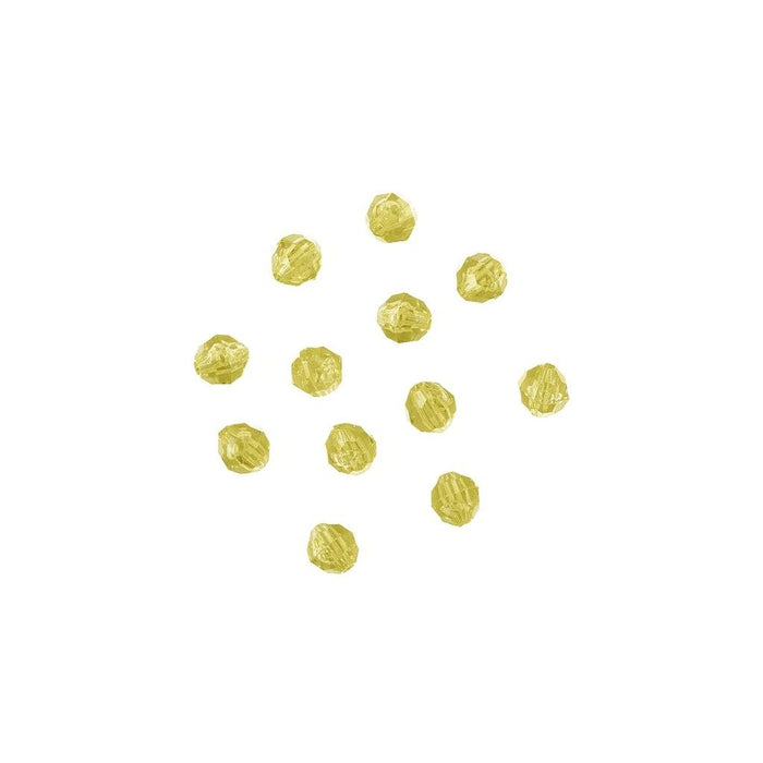 8mm Faceted Plastic Beads Transparent Yellow Bulk 1,000 Pieces - artcovecrafts.com