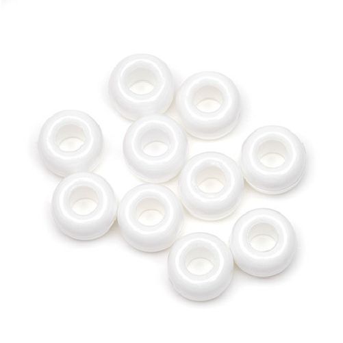 9mm Opaque White Pony Beads Bulk 1,000 Pieces - artcovecrafts.com