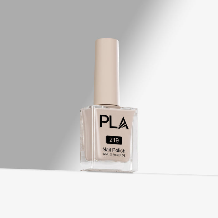 PLA nail polish bottle on a gray background