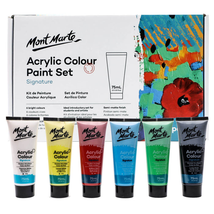 Acrylic Colour Paint Set Signature 6pc x 75ml (2.5 US fl.oz)