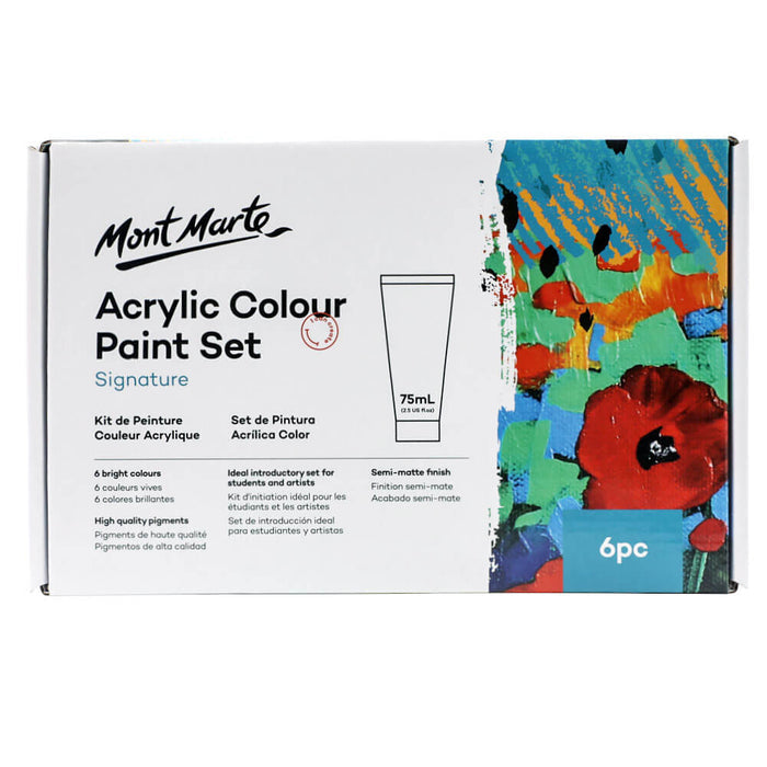 Acrylic Colour Paint Set Signature 6pc x 75ml (2.5 US fl.oz)
