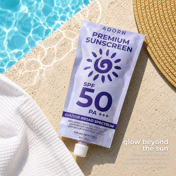 Adorn Premium Sunscreen 50g واقي الشمس الفاخر من أدورن - Princess Cosmetics Qatar