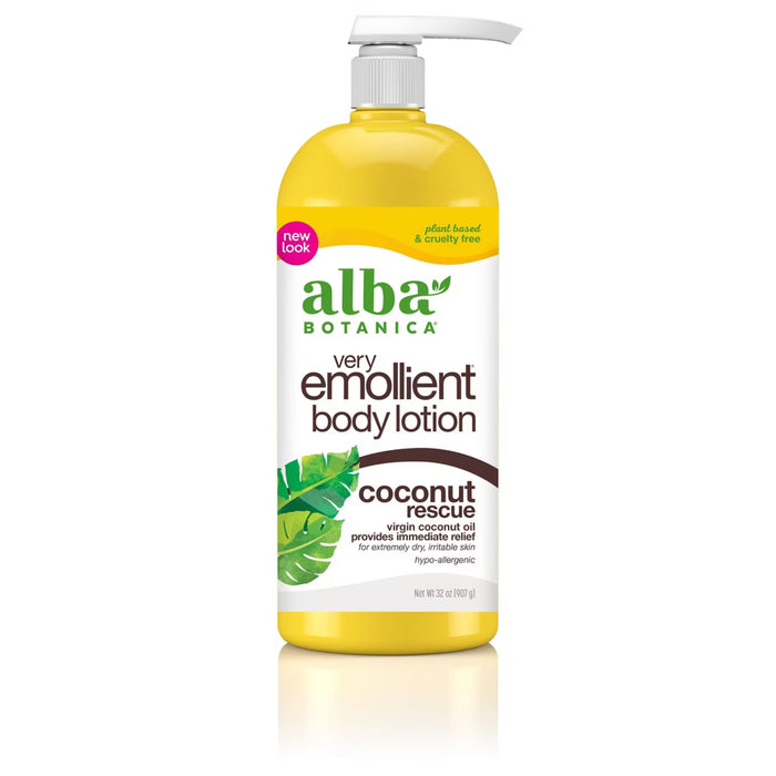 ALBA Botanica Very Emollient Body Lotion Coconut Rescue لوشن الجسم فائق الترطيب بجوز الهند من ألبا بوتانيكا