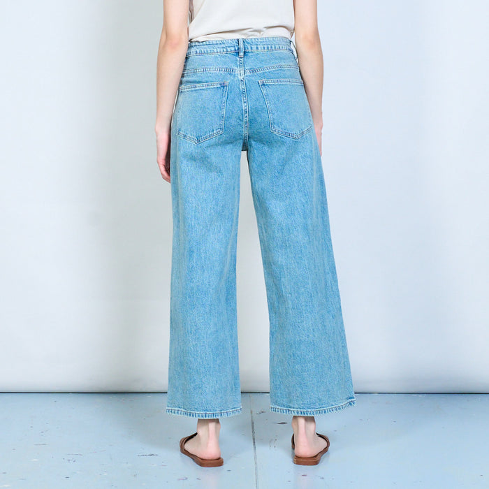 All-over sequin floral embellished denim trousers wholesale