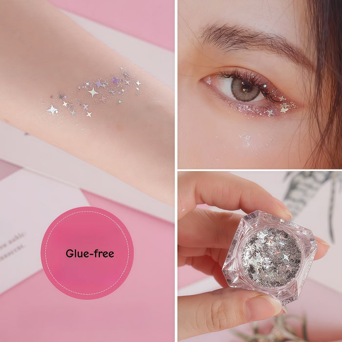 AmazingGirl Glittery Sequin Face Makeup Stickers T5899
