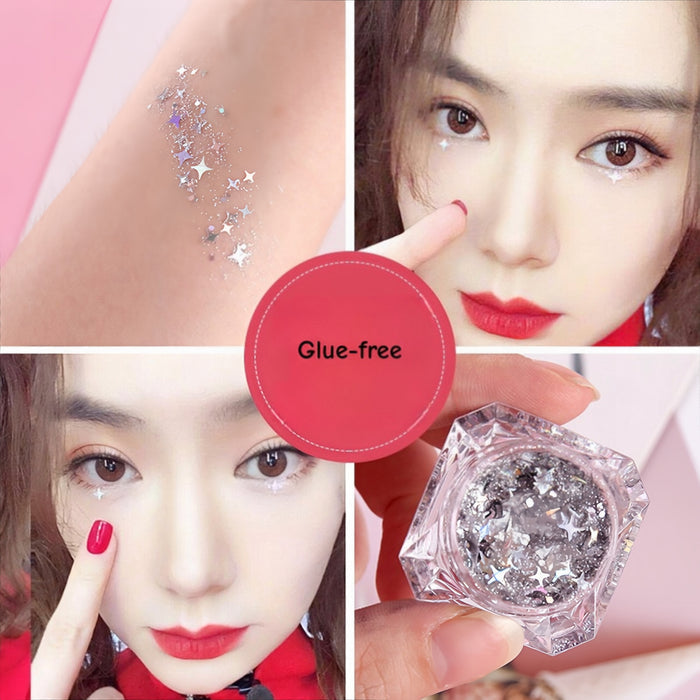 AmazingGirl Glittery Sequin Face Makeup Stickers T5899