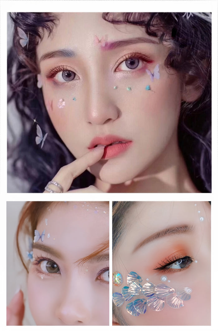 AmazingGirl Glittery Sequin Face Makeup Stickers T5899