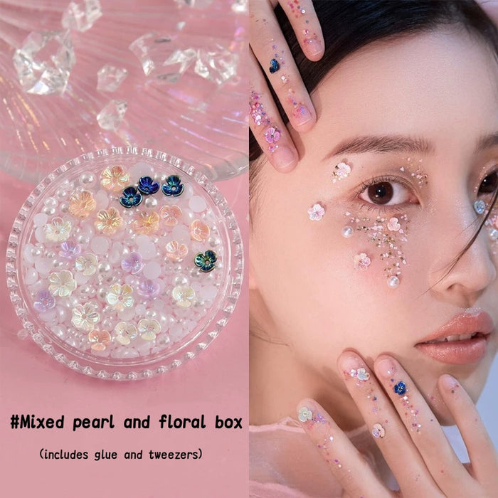 #Mixed pearl and floral box
