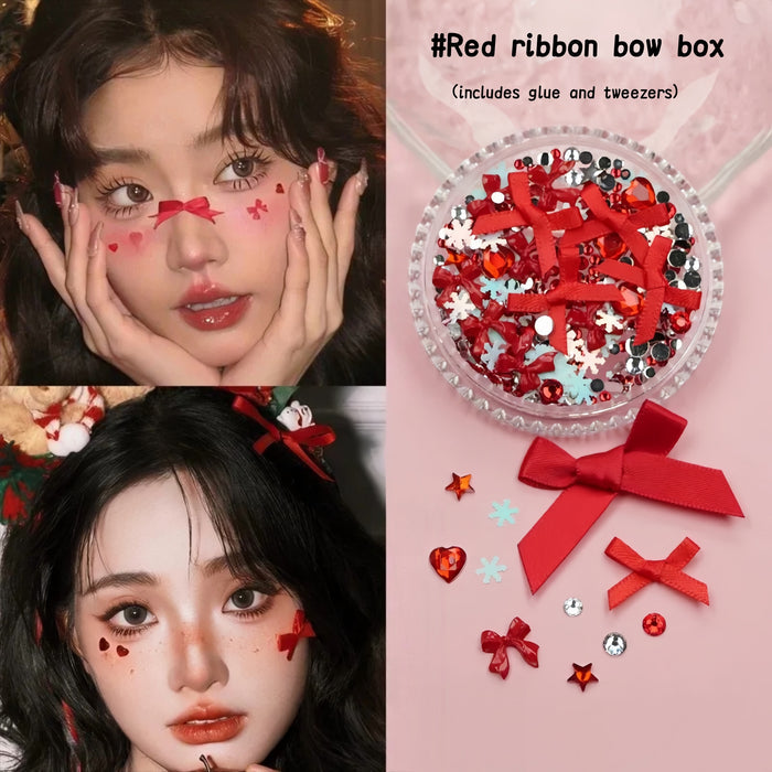 AmazingGirl Glittery Sequin Pearl Butterfly Face Makeup Stickers T5907