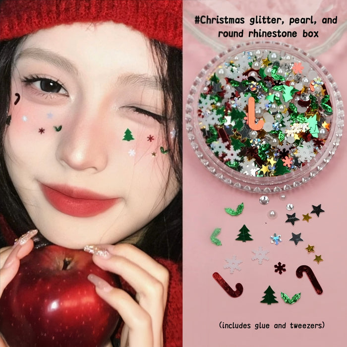AmazingGirl Glittery Sequin Pearl Butterfly Face Makeup Stickers T5907