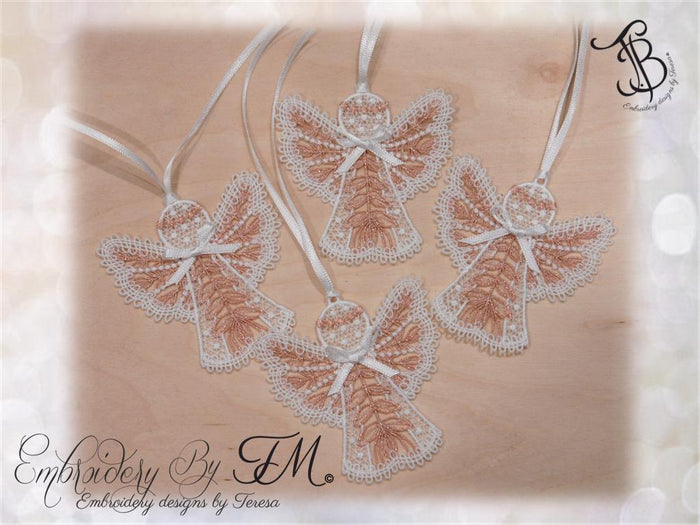 Angel bobbin lace/ 4x4 hoop