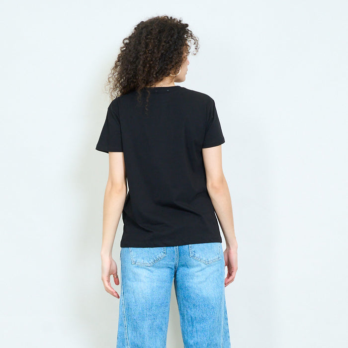 Animalia graphic dog chequered print "Black" relaxed t-shirt wholesale