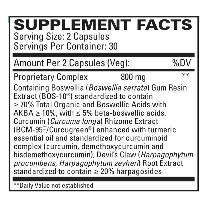 ArthoMed by EuroMedica Ingredients Label