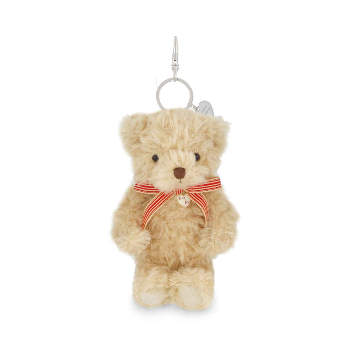 Arthur The Bear Keyring - Red Stripe Ribbon Bow