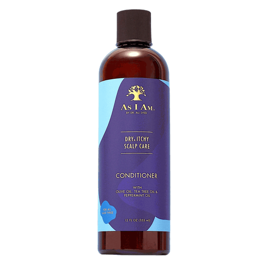 As I Am Dry & Itchy Scalp Care Conditioner 12oz for soothing and moisturizing dry, itchy scalp with natural oils and antifungal ingredients