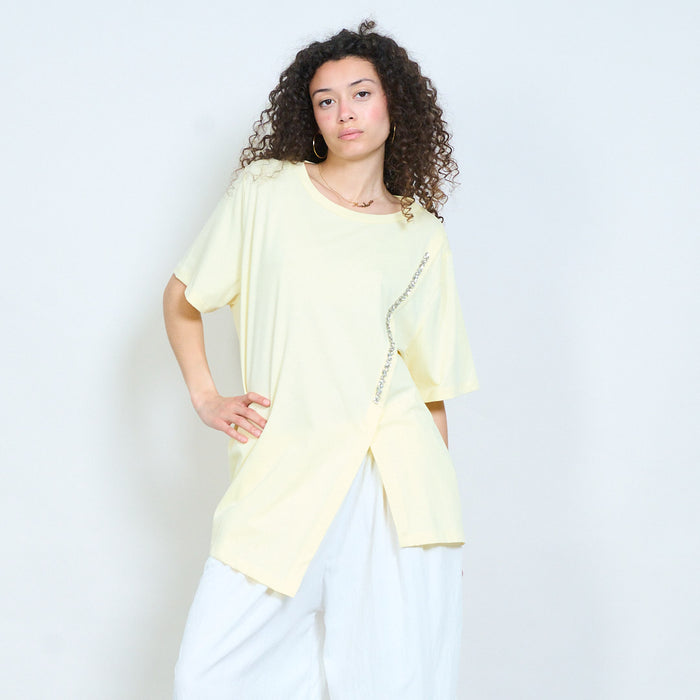 Asymmetric blouse with embellished side detail wholesale