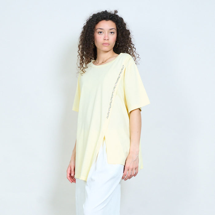 Asymmetric blouse with embellished side detail wholesale