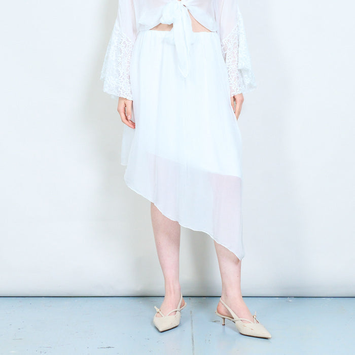 Asymmetric sheer overlay skirt wholesale