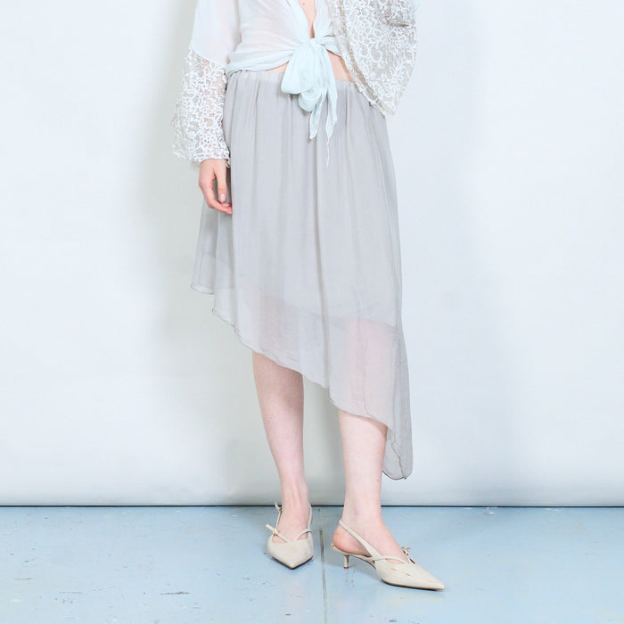 Asymmetric sheer overlay skirt wholesale