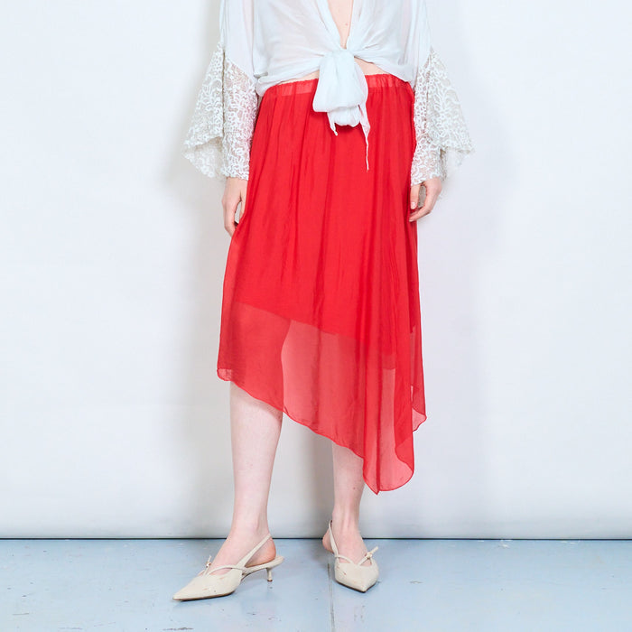 Asymmetric sheer overlay skirt wholesale