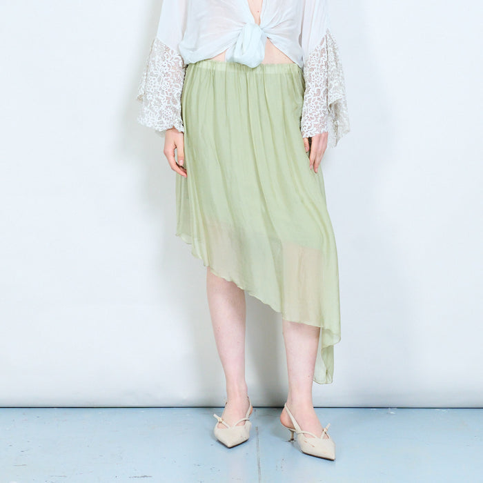 Asymmetric sheer overlay skirt wholesale