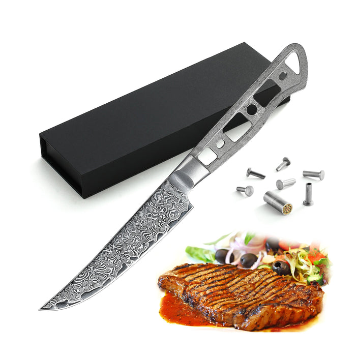 AUS-10 DAMASCUS 4.5-IN STEAK KNIFE NON-SERRATED BLADE BLANK