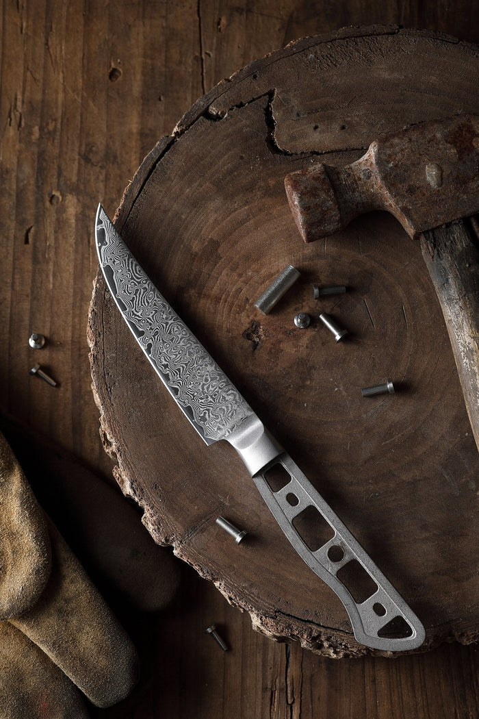 AUS-10 DAMASCUS 4.5-IN STEAK KNIFE NON-SERRATED BLADE BLANK