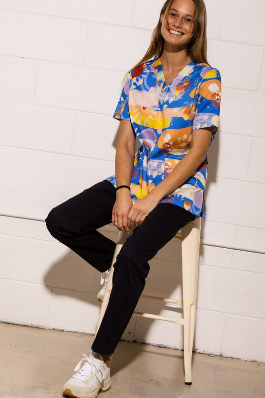 Aussie Xmas Party  - Women's Printed Scrub Top