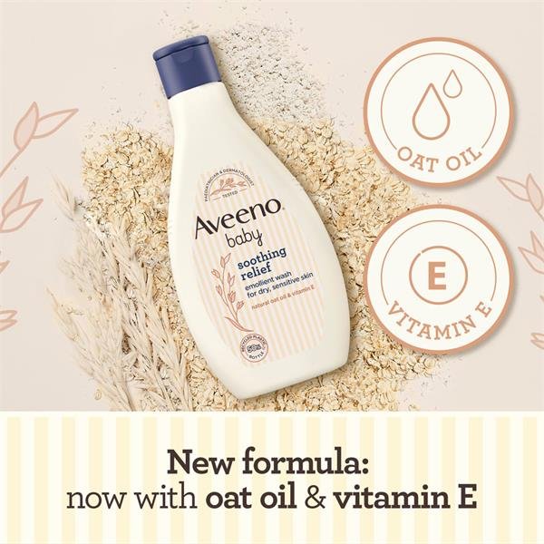 Aveeno Baby Soothing Relief Emollient Wash 250ml غسول أفينو بيبي الملطف والملطف - Princess Cosmetics Qatar