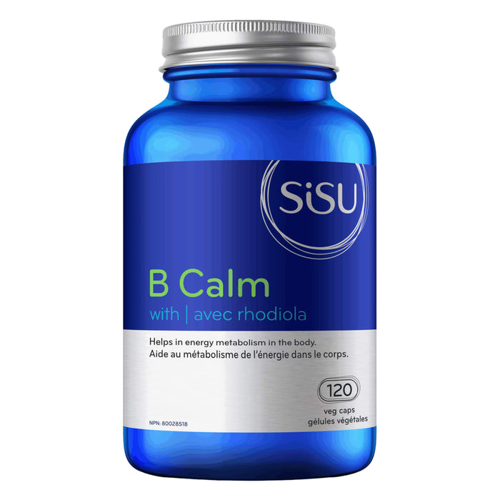 Bottle of SISU B Calm + Rhodiola 120 Vegetable Capsules