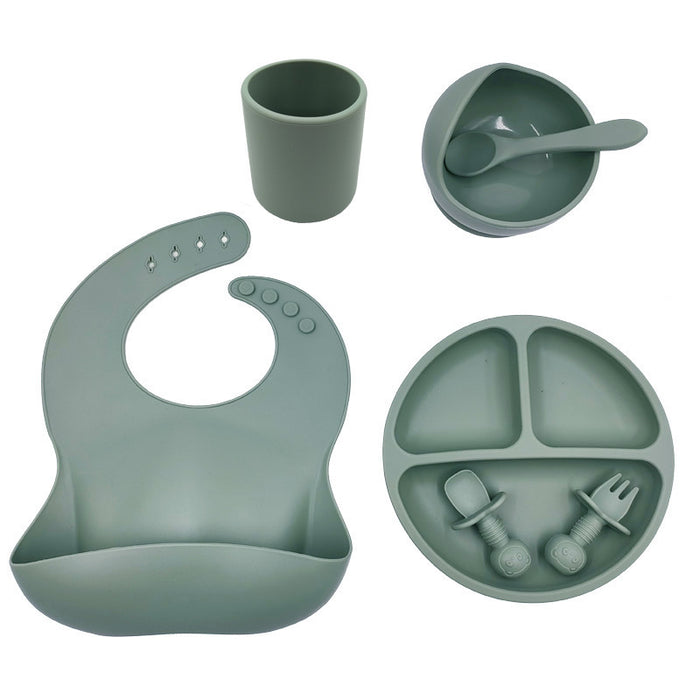 Baby Cutlery Set Silicone Bib Silicone Cup Spoon 🇨🇳