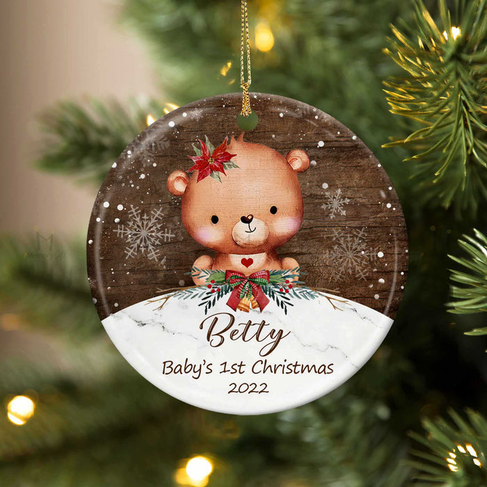 Babys First Christmas Ornament 2022 | Bear Ornament | Memoy-gift.co