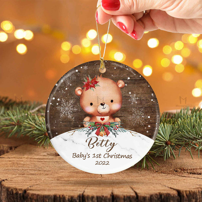 Babys First Christmas Ornament 2022 | Bear Ornament | Memoy-gift.co