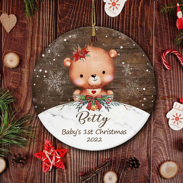 Babys First Christmas Ornament 2022 | Bear Ornament | Memoy-gift.co