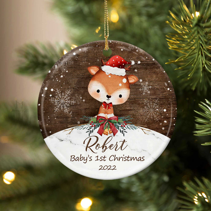 Babys First Christmas Ornament 2022 | Fox Ornament | Memoy-gift.co