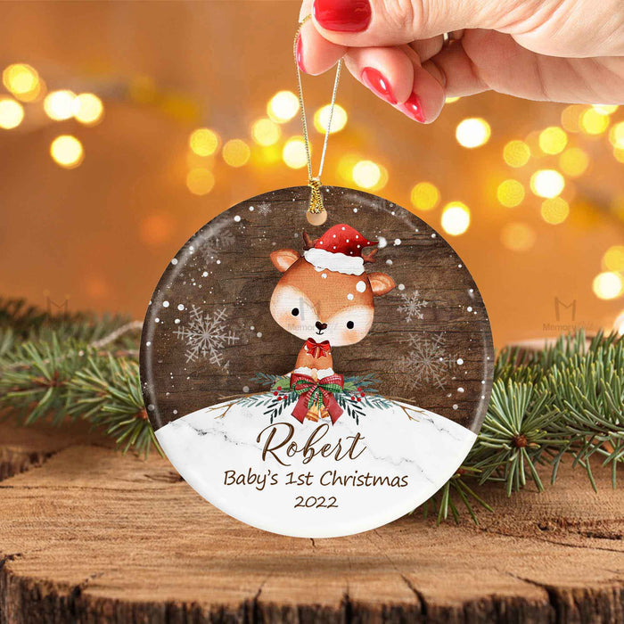 Babys First Christmas Ornament 2022 | Fox Ornament | Memoy-gift.co