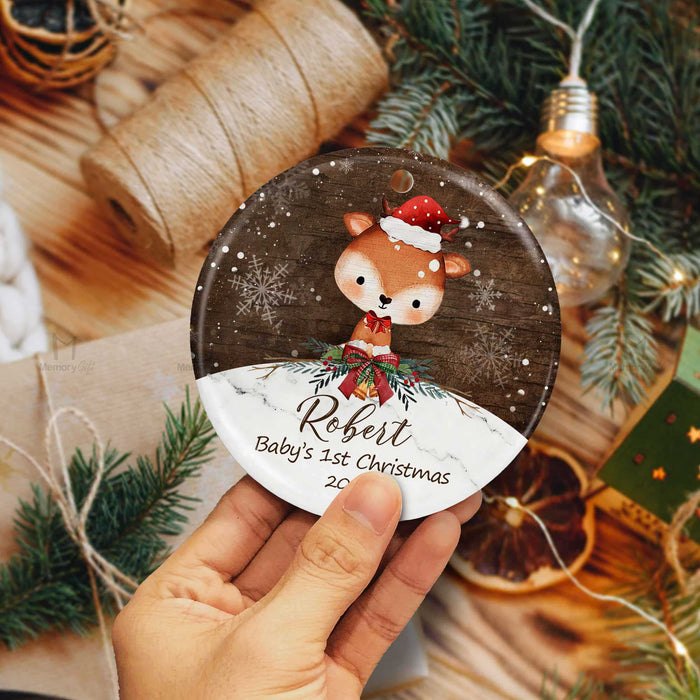 Babys First Christmas Ornament 2022 | Fox Ornament | Memoy-gift.co