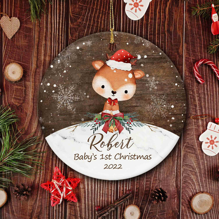 Babys First Christmas Ornament 2022 | Fox Ornament | Memoy-gift.co
