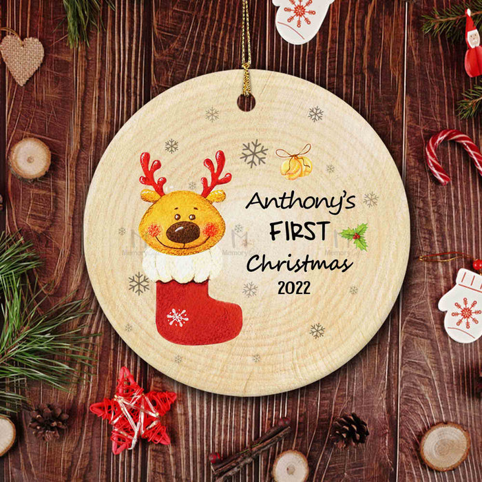 babys first christmas ornament personalized