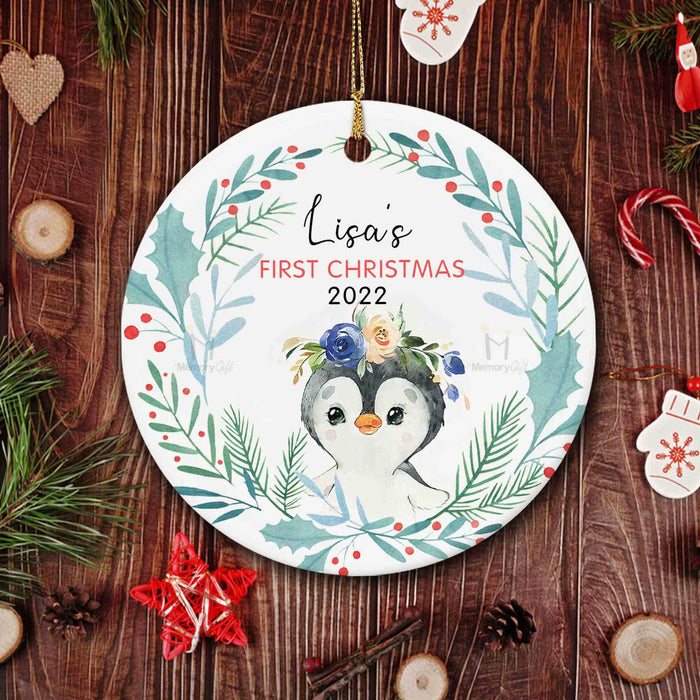 baby's first christmas ornament personalized