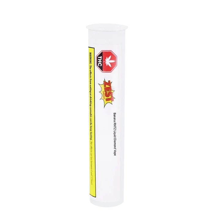 Front view of the Banana RNTZ Liquid Diamond Vape Cartridge against a plain white background.