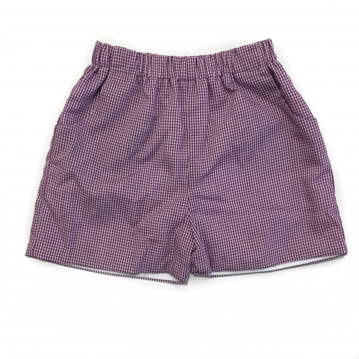 Banbury Elastic Short Purple Gingham