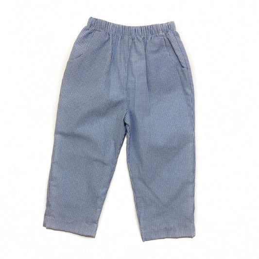 Banbury Medium Blue Gingham Long Elastic Waist Lined Pant