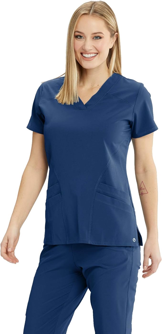 Barco One 5-Pocket V-Neck Yoke & Side Panel Scrub Top